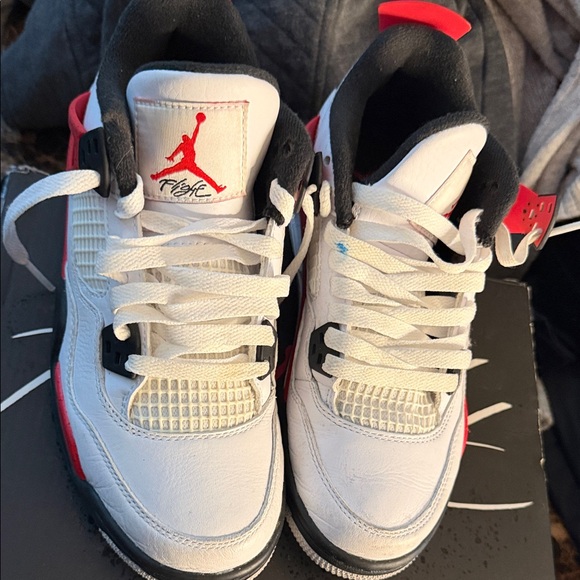 Jordan Women's Sneakers in White, Red, and Black - Picture 3 of 7
